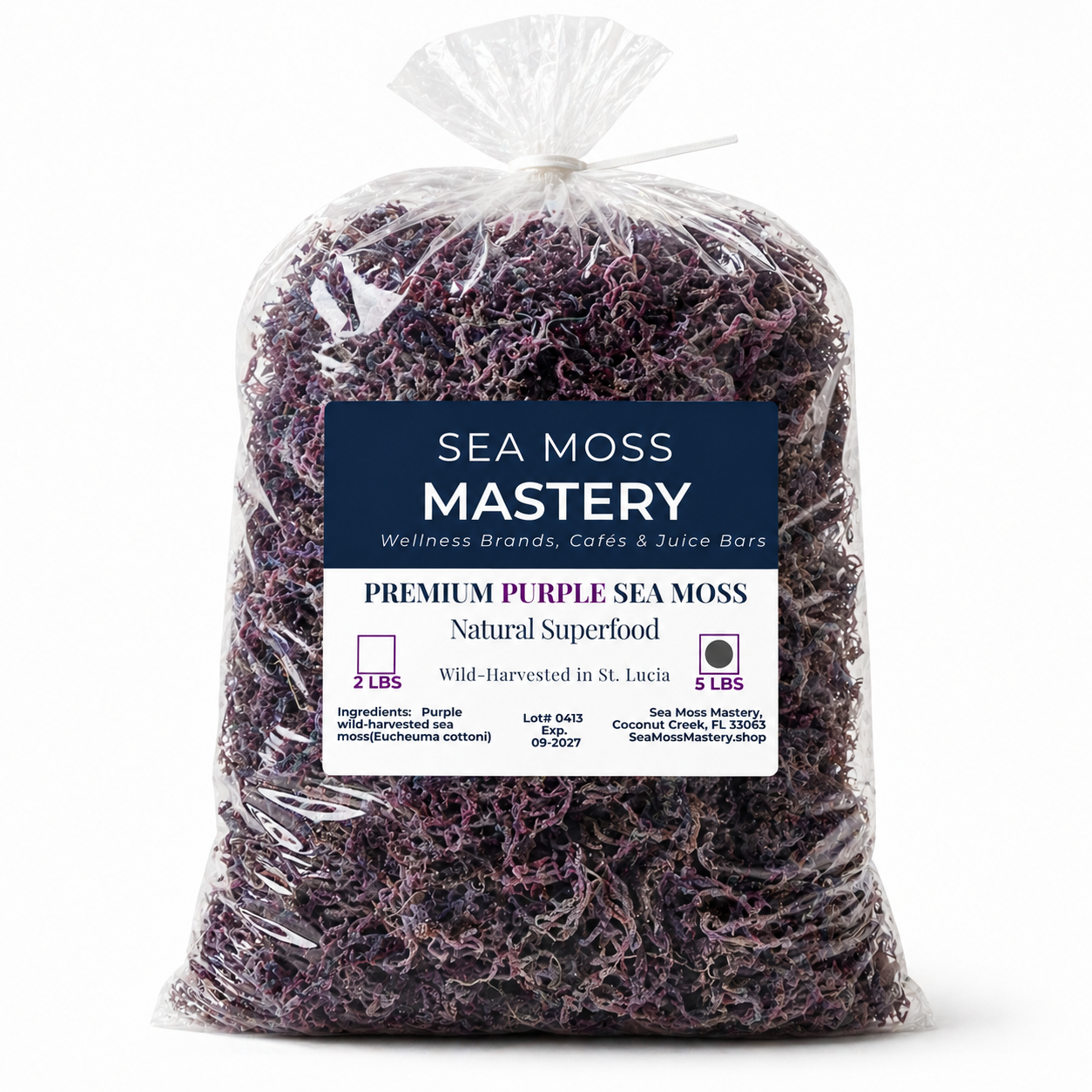 Wild Harvested Purple Sea Moss 5lb