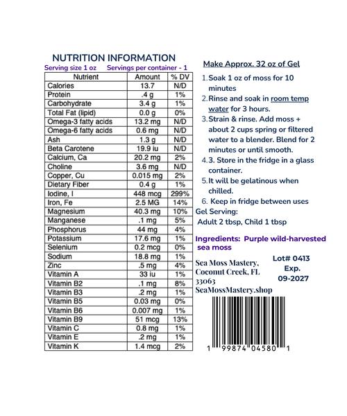 Wild Harvested Gold and Purple Sea Moss — Sampler 2 Pack