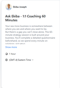 Ask Ekiba - 1:1 Coaching 60 Minutes