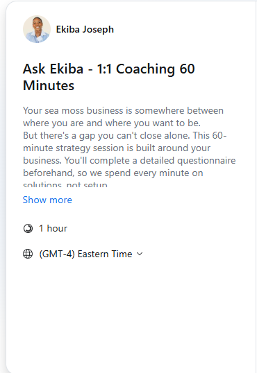Ask Ekiba - 1:1 Coaching 60 Minutes