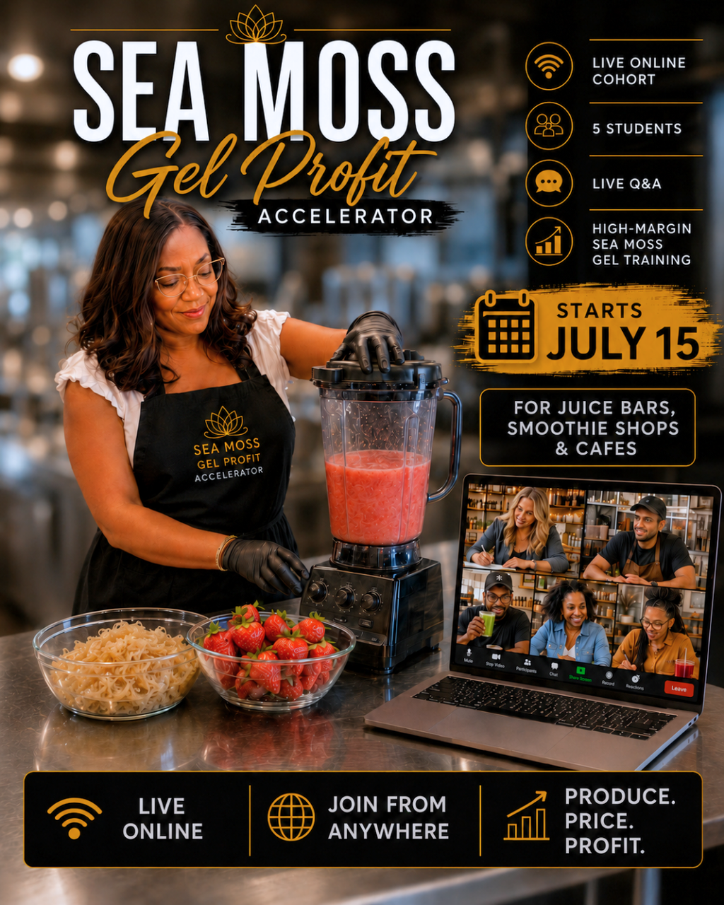 Sea Moss Gel Profit Accelerator | 8-Week Live Group | Juice & Smoothie Shop Owners