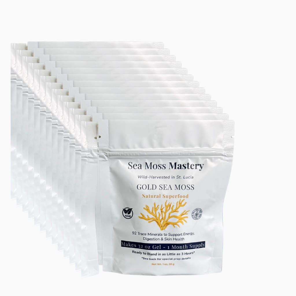 Wild Harvested Gold Sea Moss Retail Display 12 Pack Retail Display