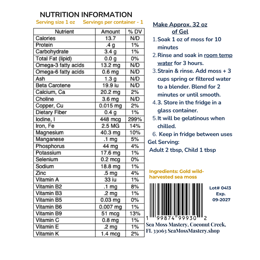 Wild Harvested Gold & Purple Sea Moss — 12 Pack Mixed Retail Display