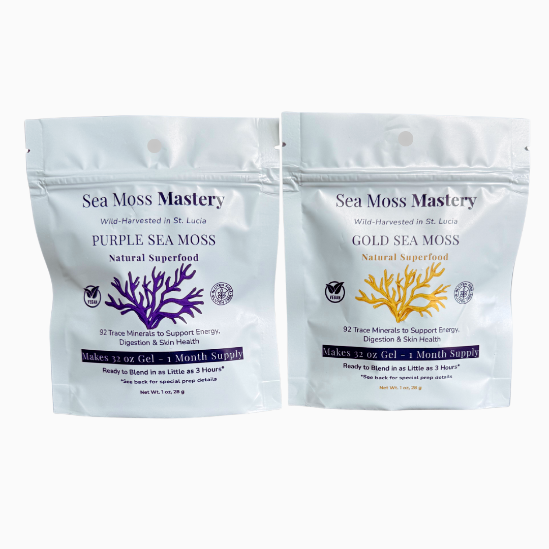 Wild Harvested Gold and Purple Sea Moss — Sampler 2 Pack