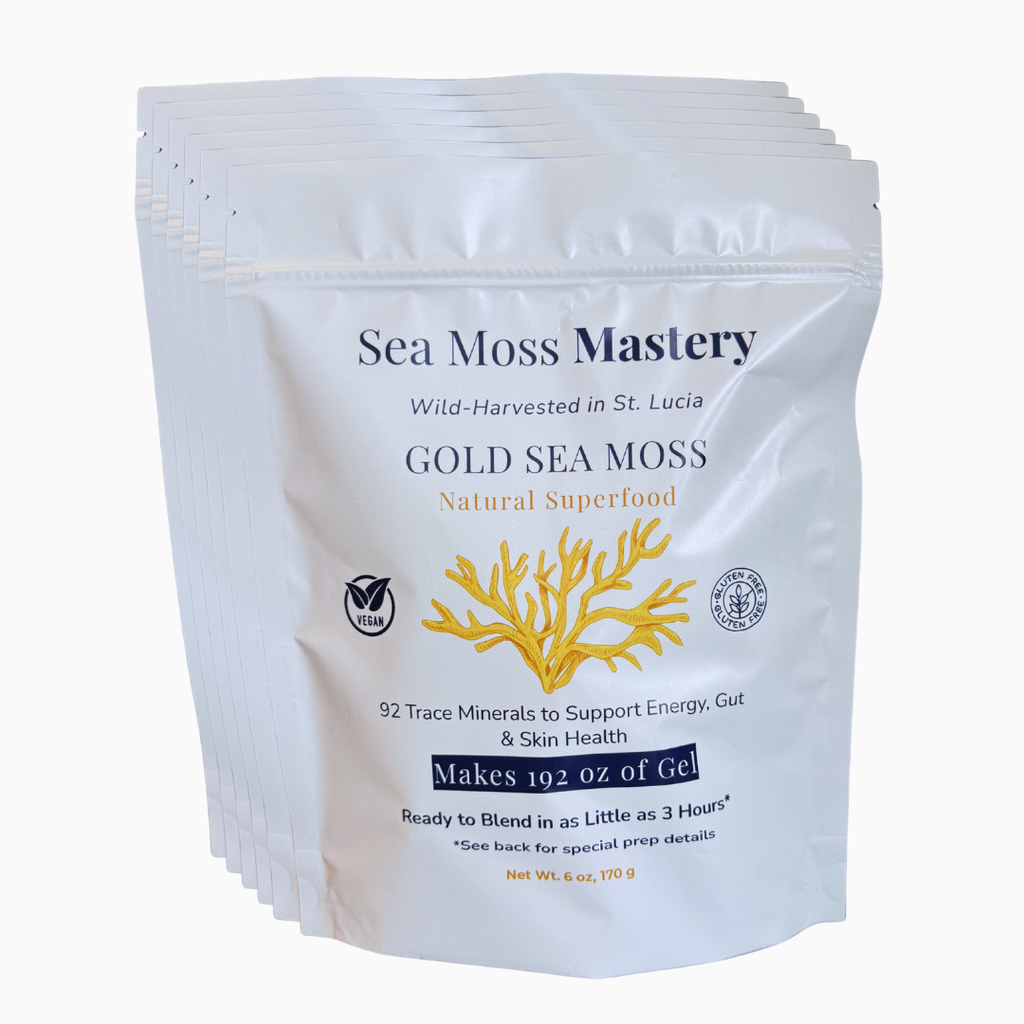 Wild Harvested Gold Sea Moss Retail Display 6 Pack 6oz